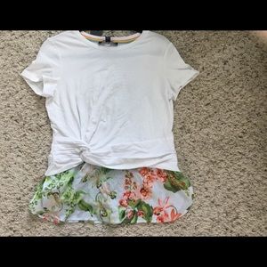 authentic tommy hilfiger top (hibiscus pattern)